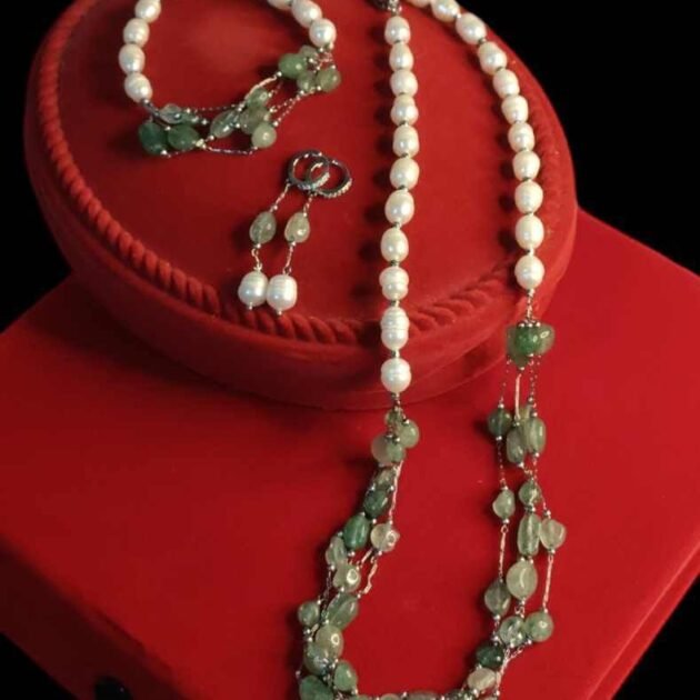 ✨🔥طقم الأناقة الثنائيةpearl- Agate varte🔥✨