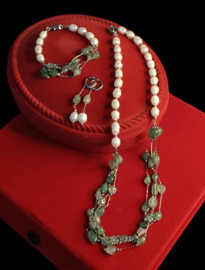 ✨🔥طقم الأناقة الثنائيةpearl- Agate varte🔥✨