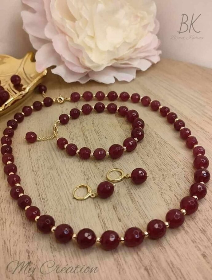 ✨طقم لمعة العقيق الأحمر 🔴من لؤلؤتي✨