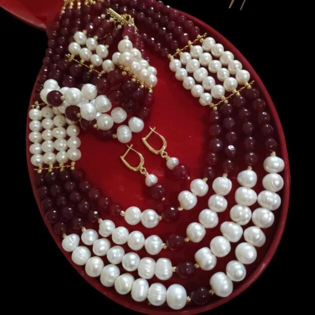✨❤️‍🔥طقم عناق اللؤلؤ والعقيق❤️‍🔥✨